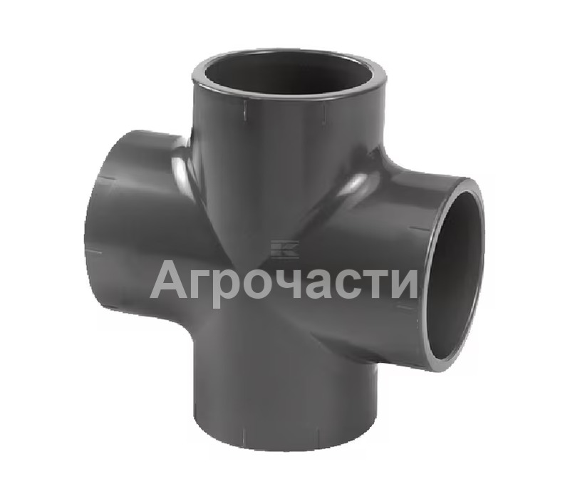 PVC кръстачка VdL за лепене за земеделска система — 75 mm; 16 BAR — 7075123 — Агрочасти